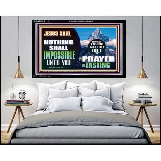 WITH GOD NOTHING SHALL BE IMPOSSIBLE  Modern Wall Art  GWAMEN10111  
