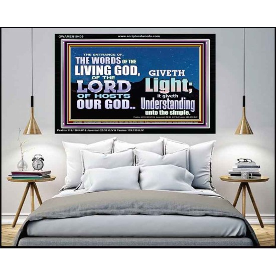 THE WORDS OF LIVING GOD GIVETH LIGHT  Unique Power Bible Acrylic Frame  GWAMEN10409  