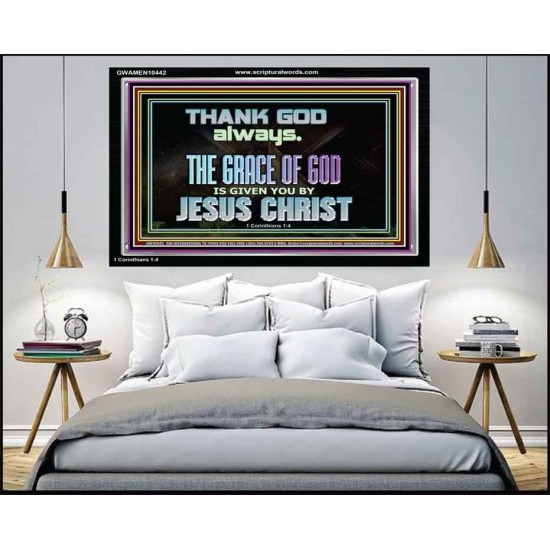 THANKING GOD ALWAYS OPENS GREATER DOOR  Scriptural Décor Acrylic Frame  GWAMEN10442  