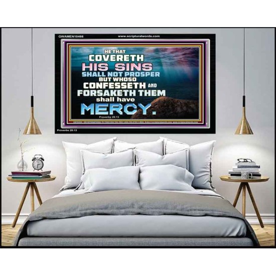 HE THAT COVERETH HIS SIN SHALL NOT PROSPER  Contemporary Christian Wall Art  GWAMEN10466  