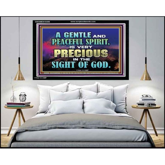 GENTLE AND PEACEFUL SPIRIT VERY PRECIOUS IN GOD SIGHT  Bible Verses to Encourage  Acrylic Frame  GWAMEN10496  