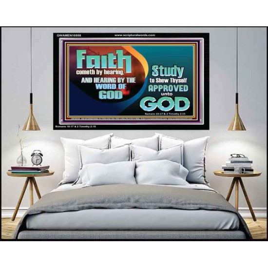 FAITH COMES BY HEARING THE WORD OF CHRIST  Christian Quote Acrylic Frame  GWAMEN10558  