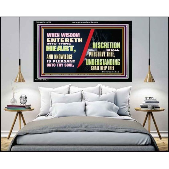 KNOWLEDGE IS PLEASANT UNTO THY SOUL UNDERSTANDING SHALL KEEP THEE  Bible Verse Acrylic Frame  GWAMEN10772  