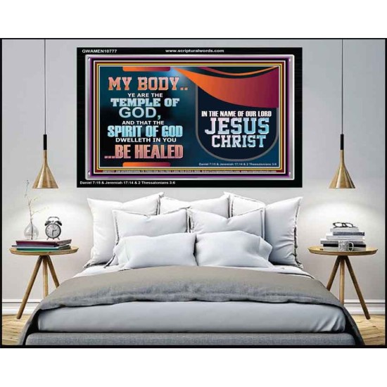 YOU ARE THE TEMPLE OF GOD BE HEALED IN THE NAME OF JESUS CHRIST  Bible Verse Wall Art  GWAMEN10777  