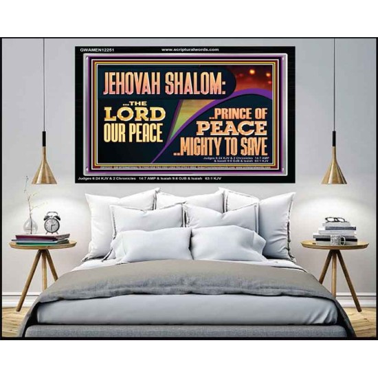 JEHOVAH SHALOM THE LORD OUR PEACE PRINCE OF PEACE  Righteous Living Christian Acrylic Frame  GWAMEN12251  