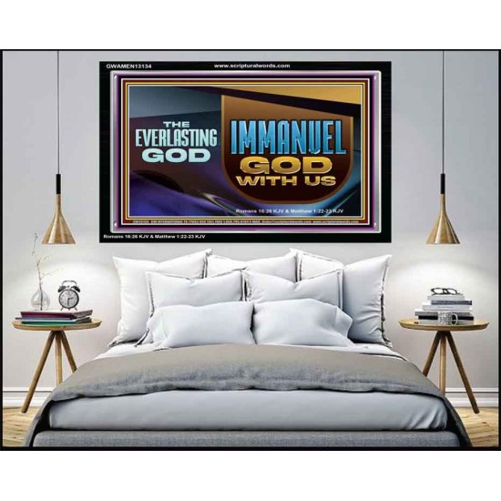 THE EVERLASTING GOD IMMANUEL..GOD WITH US  Contemporary Christian Wall Art Acrylic Frame  GWAMEN13134  