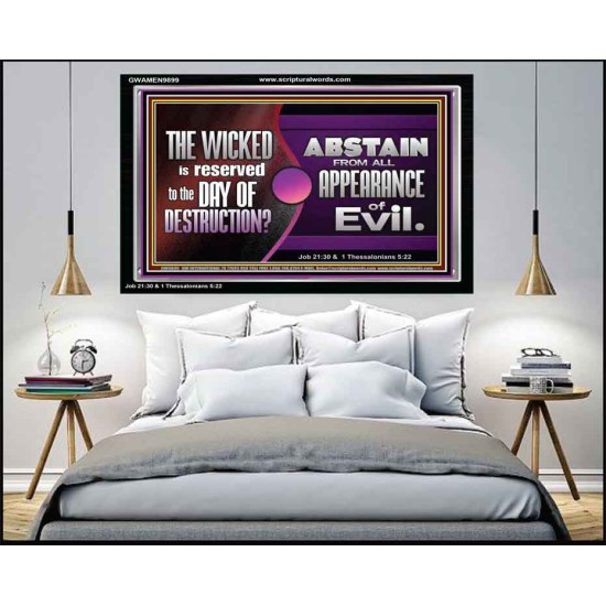 THE WICKED RESERVED FOR DAY OF DESTRUCTION  Acrylic Frame Scripture Décor  GWAMEN9899  