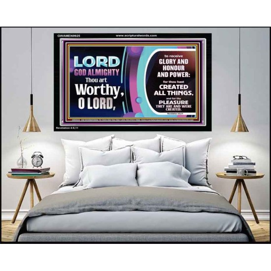LORD GOD ALMIGHTY HOSANNA IN THE HIGHEST  Contemporary Christian Wall Art Acrylic Frame  GWAMEN9925  