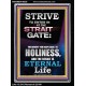 STRAIT GATE LEADS TO HOLINESS THE RESULT ETERNAL LIFE  Ultimate Inspirational Wall Art Portrait  GWAMEN10026  