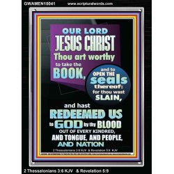 YOU ARE WORTHY TO OPEN THE SEAL OUR LORD JESUS CHRIST   Wall Art Portrait  GWAMEN10041  "25x33"