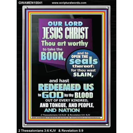 YOU ARE WORTHY TO OPEN THE SEAL OUR LORD JESUS CHRIST   Wall Art Portrait  GWAMEN10041  