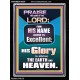 HIS GLORY IS ABOVE THE EARTH AND HEAVEN  Large Wall Art Portrait  GWAMEN10054  