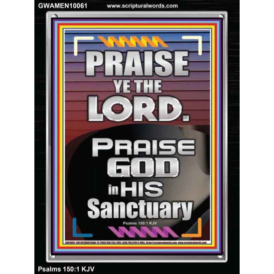 PRAISE GOD IN HIS SANCTUARY  Art & Wall Décor  GWAMEN10061  