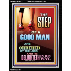 THE STEP OF A GOOD MAN  Contemporary Christian Wall Art  GWAMEN10477  