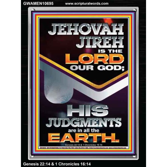 JEHOVAH JIREH IS THE LORD OUR GOD  Contemporary Christian Wall Art Portrait  GWAMEN10695  