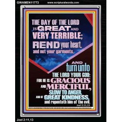 REND YOUR HEART AND NOT YOUR GARMENTS  Contemporary Christian Wall Art Portrait  GWAMEN11773  "25x33"