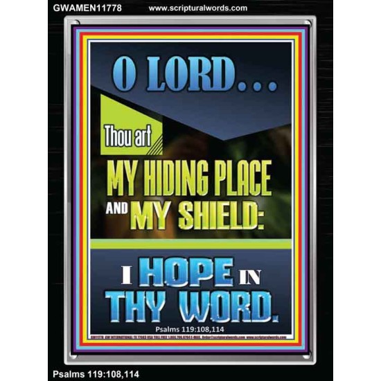 JEHOVAH OUR HIDING PLACE AND SHIELD  Encouraging Bible Verses Portrait  GWAMEN11778  