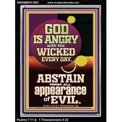 GOD IS ANGRY WITH THE WICKED EVERY DAY ABSTAIN FROM EVIL  Scriptural Décor  GWAMEN11801  "25x33"
