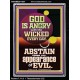 GOD IS ANGRY WITH THE WICKED EVERY DAY ABSTAIN FROM EVIL  Scriptural Décor  GWAMEN11801  