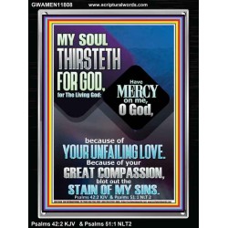 BECAUSE OF YOUR UNFAILING LOVE AND GREAT COMPASSION  Bible Verse Portrait  GWAMEN11808  "25x33"