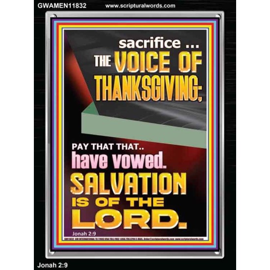 SACRIFICE THE VOICE OF THANKSGIVING  Custom Wall Scripture Art  GWAMEN11832  