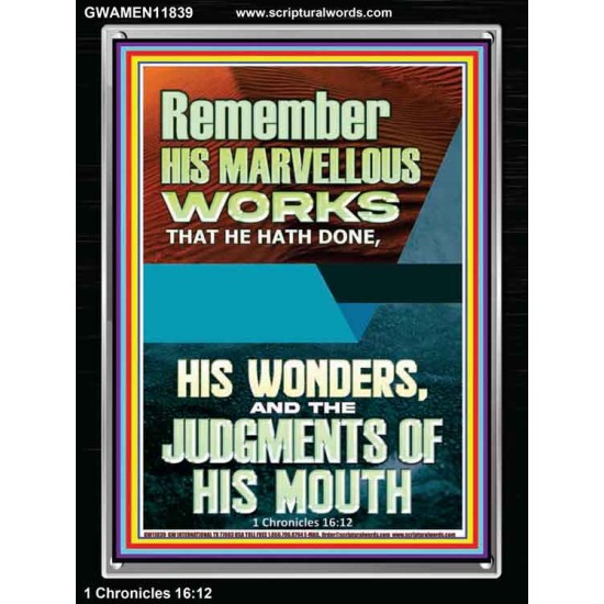 HIS MARVELLOUS WONDERS AND THE JUDGEMENTS OF HIS MOUTH  Custom Modern Wall Art  GWAMEN11839  