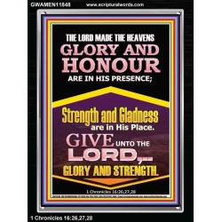 GLORY AND HONOUR ARE IN HIS PRESENCE  Custom Inspiration Scriptural Art Portrait  GWAMEN11848  "25x33"