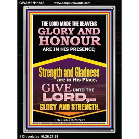 GLORY AND HONOUR ARE IN HIS PRESENCE  Custom Inspiration Scriptural Art Portrait  GWAMEN11848  