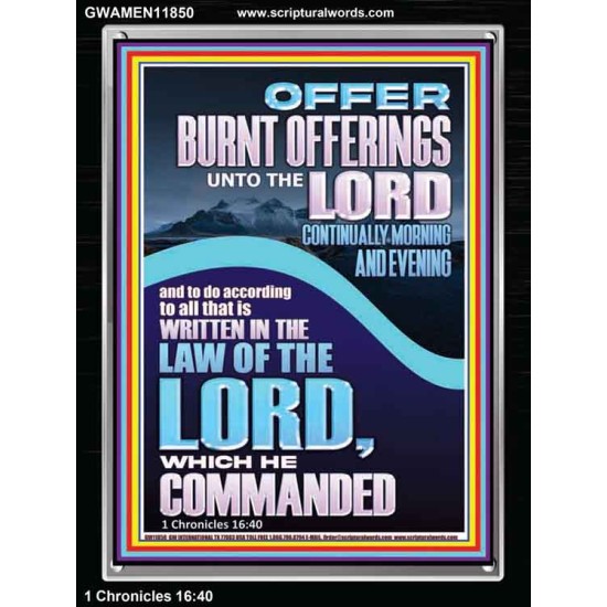 OFFER BURNT OFFERINGS UNTO THE LORD  Custom Inspiration Bible Verse Portrait  GWAMEN11850  