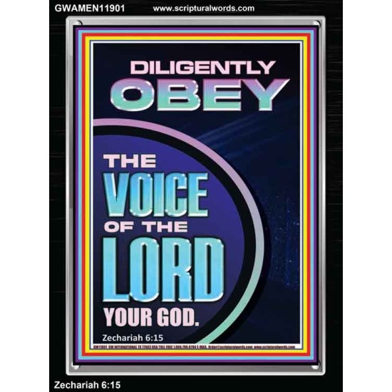 DILIGENTLY OBEY THE VOICE OF THE LORD OUR GOD  Unique Power Bible Portrait  GWAMEN11901  