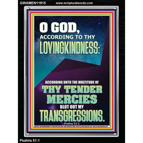 IN THE MULTITUDE OF THY TENDER MERCIES BLOT OUT MY TRANSGRESSIONS  Children Room  GWAMEN11915  