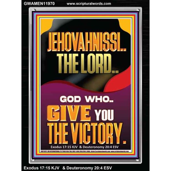 JEHOVAH NISSI THE LORD WHO GIVE YOU VICTORY  Bible Verses Art Prints  GWAMEN11970  