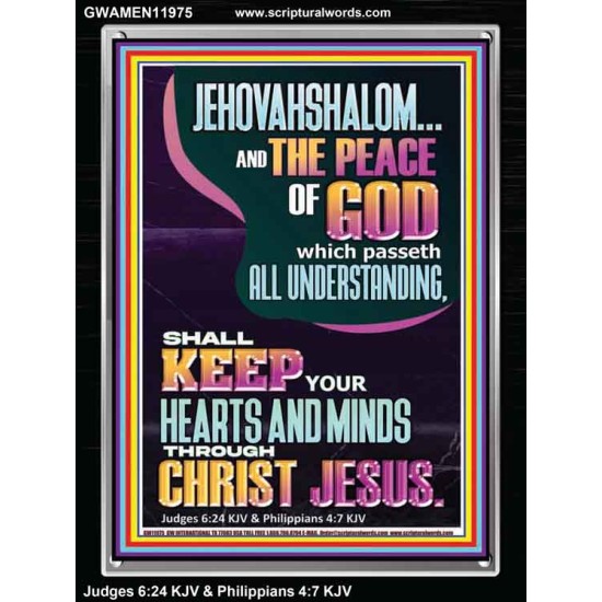 JEHOVAH SHALOM SHALL KEEP YOUR HEARTS AND MINDS THROUGH CHRIST JESUS  Scriptural Décor  GWAMEN11975  