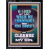 WASH ME THOROUGLY FROM MINE INIQUITY  Scriptural Verse Portrait   GWAMEN11985  "25x33"