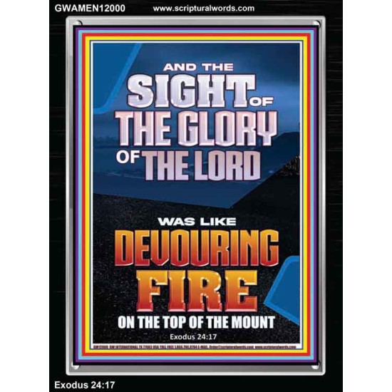 THE SIGHT OF THE GLORY OF THE LORD WAS LIKE DEVOURING FIRE  Christian Paintings  GWAMEN12000  