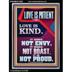 LOVE IS PATIENT AND KIND AND DOES NOT ENVY  Christian Paintings  GWAMEN12005  "25x33"