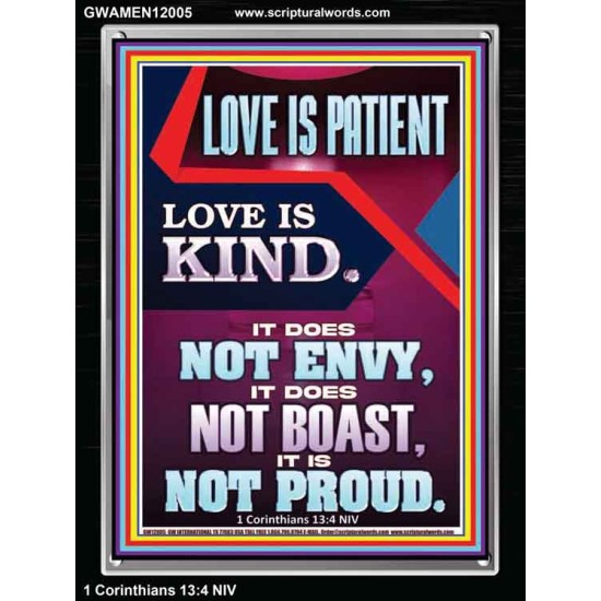 LOVE IS PATIENT AND KIND AND DOES NOT ENVY  Christian Paintings  GWAMEN12005  