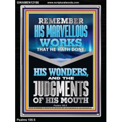 REMEMBER HIS MARVELLOUS WORKS  Christian Wall Décor  GWAMEN12186  "25x33"