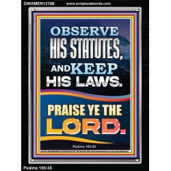 OBSERVE HIS STATUTES AND KEEP ALL HIS LAWS  Christian Wall Art Wall Art  GWAMEN12188  "25x33"