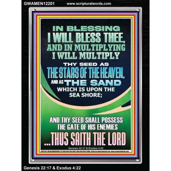 IN BLESSING I WILL BLESS THEE  Contemporary Christian Print  GWAMEN12201  