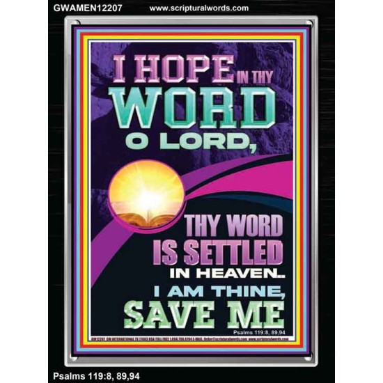 I HOPE IN THY WORD O LORD  Scriptural Portrait Portrait  GWAMEN12207  