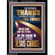 GIVING THANKS ALWAYS FOR ALL THINGS UNTO GOD  Ultimate Inspirational Wall Art Portrait  GWAMEN12229  