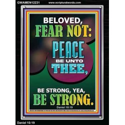 BELOVED FEAR NOT PEACE BE UNTO THEE  Unique Power Bible Portrait  GWAMEN12231  "25x33"