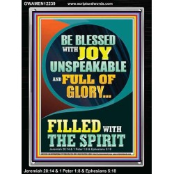 BE BLESSED WITH JOY UNSPEAKABLE  Contemporary Christian Wall Art Portrait  GWAMEN12239  