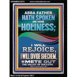 REJOICE I WILL DIVIDE SHECHEM AND METE OUT THE VALLEY OF SUCCOTH  Contemporary Christian Wall Art Portrait  GWAMEN12274  "25x33"