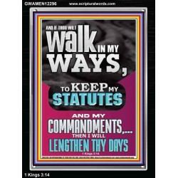 WALK IN MY WAYS AND KEEP MY COMMANDMENTS  Wall & Art Décor  GWAMEN12296  "25x33"