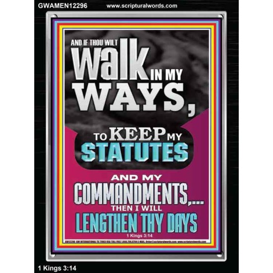 WALK IN MY WAYS AND KEEP MY COMMANDMENTS  Wall & Art Décor  GWAMEN12296  