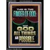 BY THE FINGER OF GOD ALL THINGS ARE POSSIBLE  Décor Art Work  GWAMEN12304  "25x33"