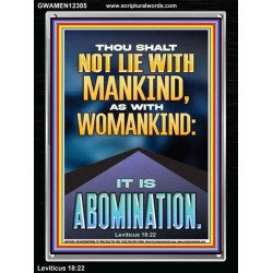 NEVER LIE WITH MANKIND AS WITH WOMANKIND IT IS ABOMINATION  Décor Art Works  GWAMEN12305  "25x33"