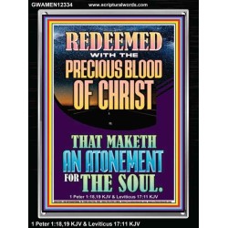 REDEEMED WITH THE PRECIOUS BLOOD OF CHRIST  Custom Wall Décor  GWAMEN12334  "25x33"